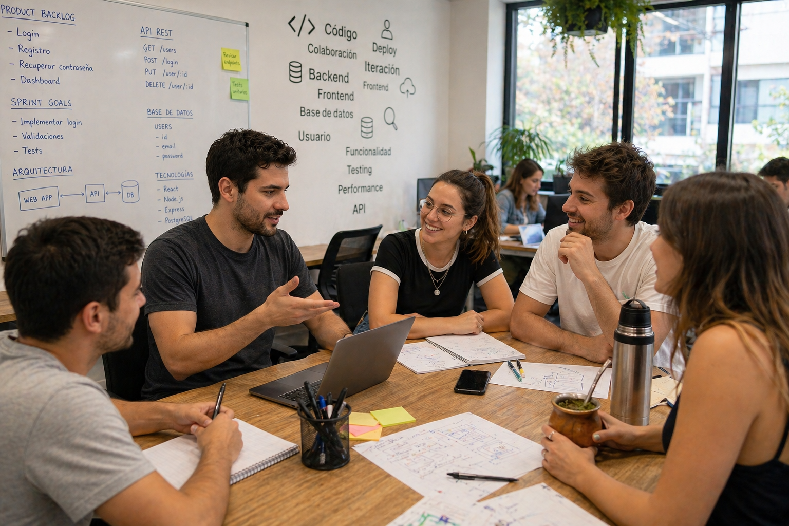 Un equipo técnico que mira la operación